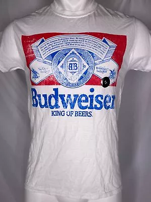 Budweiser 80s Logo Brew City Retro White T-Shirt Men’s X-Small NWT • $24.99