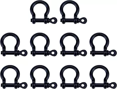 Semetall 10pcs Metal D-Rings 15mm Horseshoe Shape Key Rings Screw In Shackle U  • $14.51