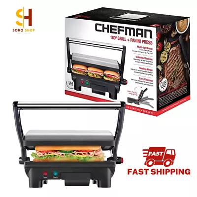 CHEFMAN - Electric Panini Press Grill Gourmet Sandwich Maker Indoor Non-Stick • $36.99