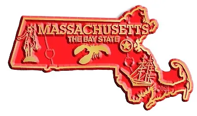 Massachusetts The Bay State Map Fridge Magnet • $5.99