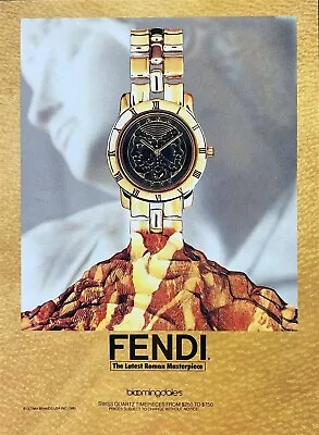 1989 FENDI Watch The Latest Roman Masterpiece Vintage PRINT AD • $10.50