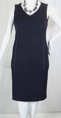 Long Tall Sally Lts~ec!!~black Full Bodied Knit Sheath Slvlss Dress Sz:12 • $14.94