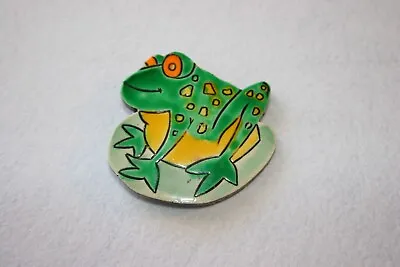 Vintage Made In W. Germany Enameled Frog Brooch • $0.99