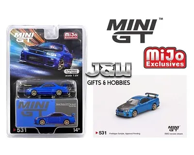 Mini GT Nissan Skyline GT-R R34 Top Secret Bayside Blue MGT00531 1/64 • $10.99