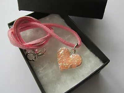 £3.99 • Buy Handmade Little Girls Pretty Pink Heart Pendant Necklace - Grandaughter Daughter