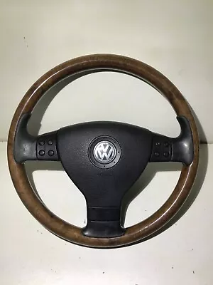 Vw Golf Mk5 Passat Cc B6 Touran Tiguan Caddy 2k Eos Wood Wooden Steering Wheel • $300