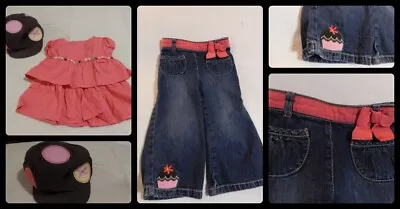 Size 18-24 2t Gymboree Tea For Two Hat Top & Jeans Fall Winter Spring • $24.99