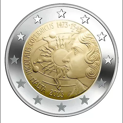 2 Euro Coin Card  Malta 2023 Birth Of Nicolaus Copernicus PRESALE • $30.52