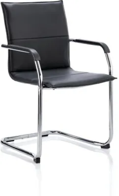 Echo Cantilever Chair Black Bonded Leather With Arms • £148.14