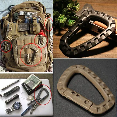 2/4PCS D-Ring Carabiner Hiking Camping Snap Clip Hook Buckle Keychain Keyring • £2.99