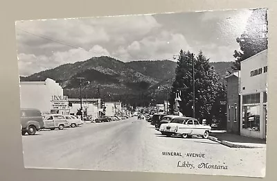 Vintage Postcard Unposted RPPC Mineral Avenue Libby Montana Photo 1953 Theater • $10