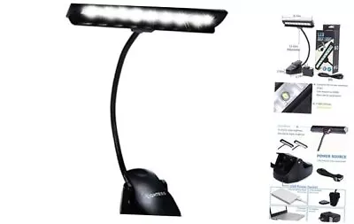  Dimmable Music Stand Lights Clip On Book Light Piano LED Reading Lamp USB  • $32.43