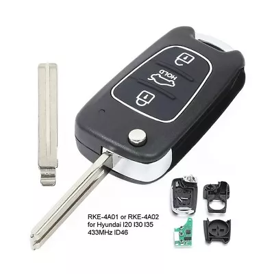 Remote Key Fob 433MHz ID46 Chip For Hyundai I20 I30 I40 I35 IX35 P/N: RKE-4A02 • $61.80