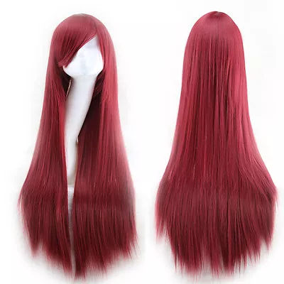 Women 80cm Long Straight Wigs Fashion Cosplay Costume Anime Hair Party Full Wigs • $14.99