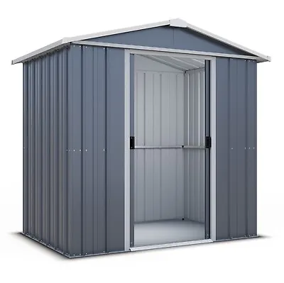 6x7 METAL GARDEN SHEDS FLOOR YARDMASTER SHED 6ft X 7ft APEX ANTHRACITE  STORAGE • £339.94