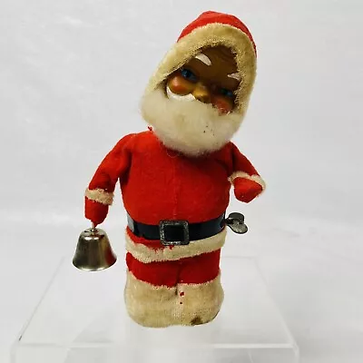 READ WEAR Vtg ALPS Japan Mechanical Santa Claus Ringing Bell Wind Up Christmas • $19.76