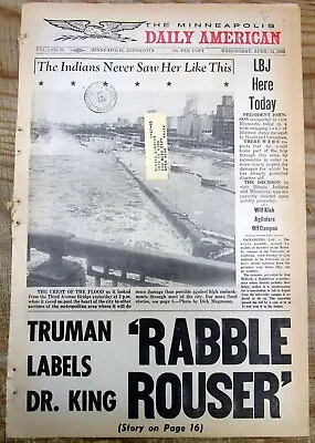 1965 Newspaper Ex-President HARRY TRUMAN Calls MARTIN LUTHER KING Rabble Rouser • $30