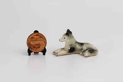 Vintage Miniature Ceramic Dog Figurine Dollhouse Diorama • $9.99