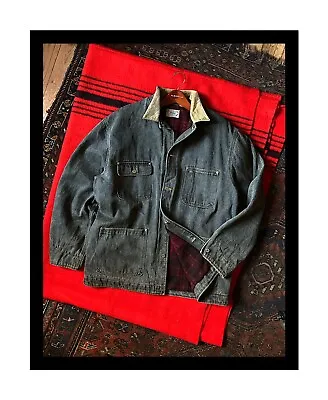 A Brilliant Vintage Polo Ralph Lauren Grey Denim Chore Jacket XL Made In USA RRL • £99.99