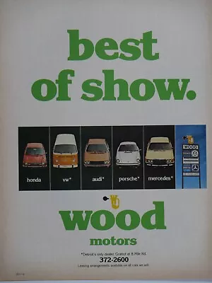 Wood Porsche Mercedes V.W Detroit Michigan 8 Mile Rd Vintage Regional Print Ad • $7.95