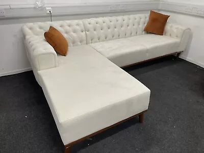 £650 • Buy Clearance Hanna 4 Seater Left Hand Facing Corner Sofa -  Cream
