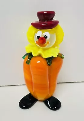 Murano Art Glass Figural Clown Italy Orange Bell Pepper Sculpture • $25