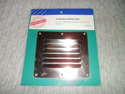 Stainless Steel Stamped Louvered Vent Rectangular  4-1/2 X 5  WEST MARINE • $9.98