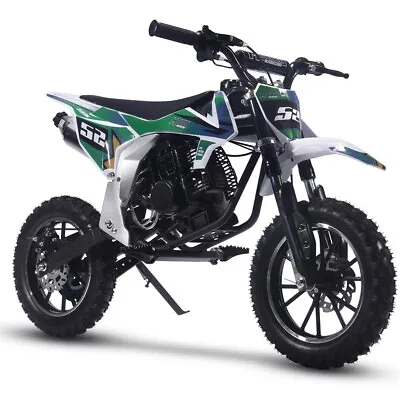 Mototec Warrior 52cc 2-stroke Kids Gas Dirt Bike Green Ages 13+ Off Road 25MPH ✅ • $519