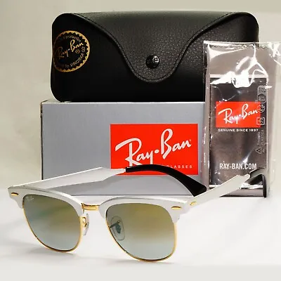 Ray-Ban Sunglasses Clubmaster Aluminum Green Mirror Gradient RB 3507 137/9J 51mm • $206.71