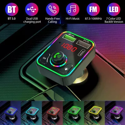 Car Bluetooth FM Transmitter Wireless USB Charger MP3 Player Handsfree Kit NEW • £6.99