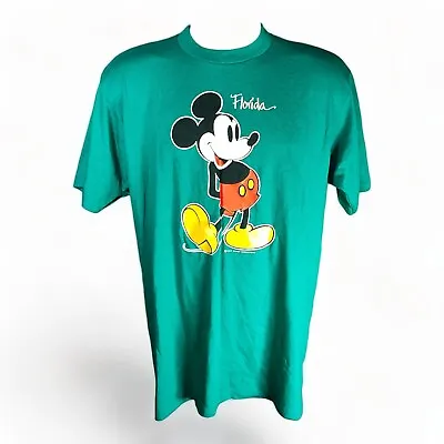 Disney Velva Sheen Mickey Mouse T-Shirt Green XL Short Sleeve USA Vintage • $99