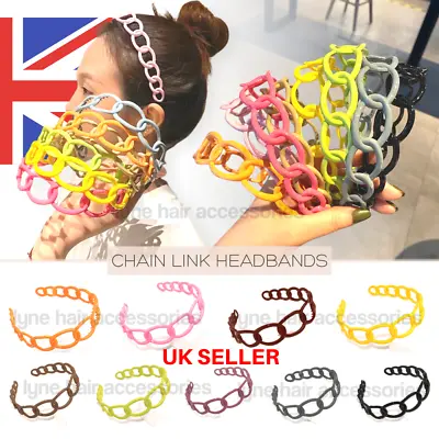 £2.99 • Buy  Alice Head Hair Bands For Women/Girls Chain Link Non-Slip Colour Plastic Wave |