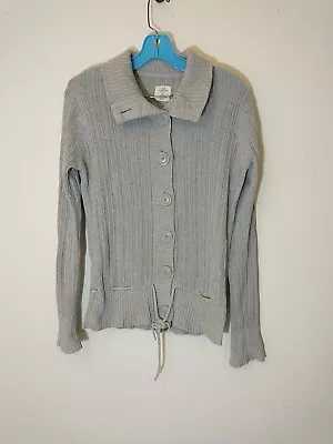 LOGG By H&M Sweater Cardigan Long Sleeve Knit Button Womens Size Medium Gray • $13.11