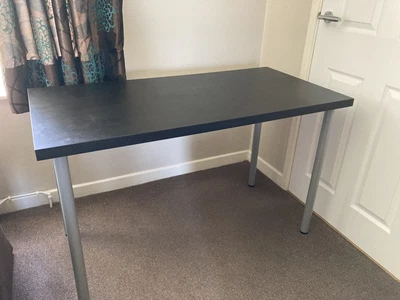 £19.99 • Buy Ikea Linnmon Desk Table Black 120 X 60 Cm With Silver Adils Legs