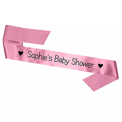 Personalised Satin Baby Shower Party Sash Pink Blue Gift Mum To Be Decoration • £5.79