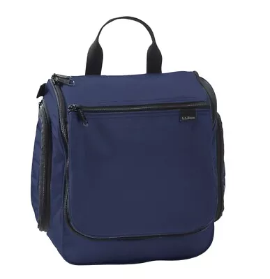 NEW LL Bean Travel Toiletry Personal Bag Organizer Hanging Navy Blue Nylon • $27.95