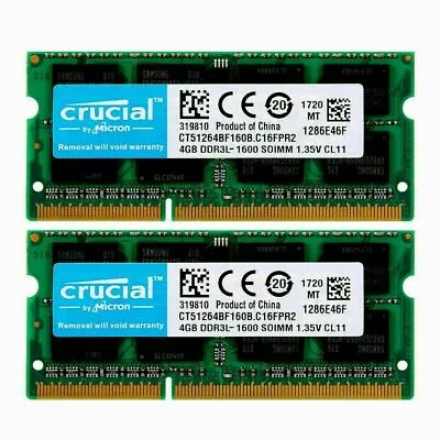 NEW Crucial 4GB 8GB 16GB PC3L DDR3L 12800s 1600MHz Memory Ram Laptop Mac Lot • £28.99