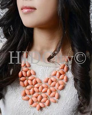 $10.99 • Buy New Crew Tessellate Statement Bubble Bib Flower Necklace US Seller