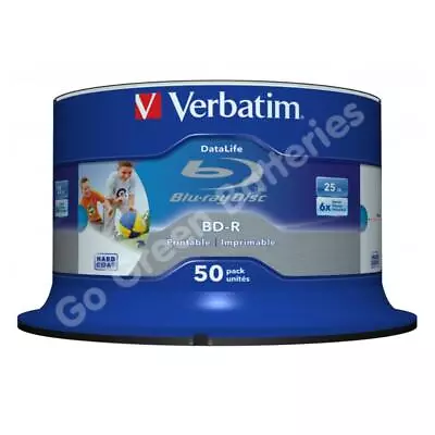 Blu-Ray Discs BD-R Blank Recordable Verbatim 25GB 50GB DL 5/10/25/50 Dual Layer • £39.99