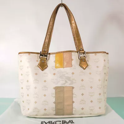 AUTHENTIC MCM Visetos Lion Shopper Bag  + Dust Bag • $49.99