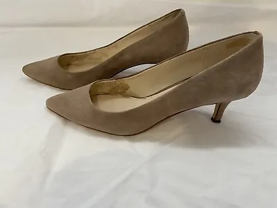 Nine West 7.5 Xeena Kitten Heels Suede In Natural Beige. • $20