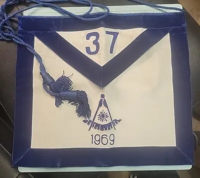 Masonic Regalia Apron Case   Blue And White Real Leather 20g • $40