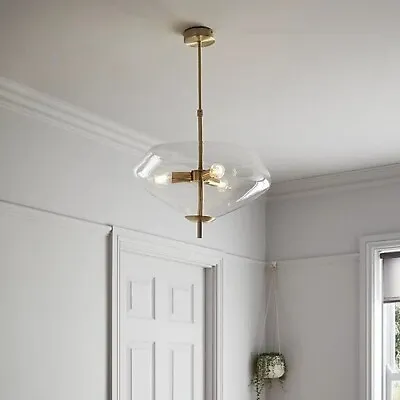 Ceiling Pendant Light Easy Fit Capolin Brass Effect 3 Lamp By GoodHome 450mm • £19.95