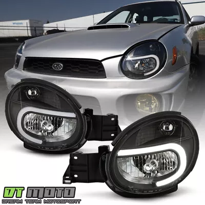 2002-2003 Subaru Impreza Outback WRX RS TS Black LED Tube Headlights Headlamps • $178.99