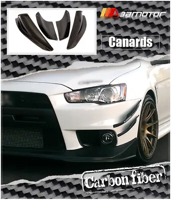 Carbon Fiber Front Bumper Side Canards 4 PCS Fits Mitsubishi Evolution X EVO 10 • $180
