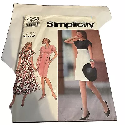 Dress Pencil Maxi Simplicity Sewing Pattern 7258 Size 8  10 12 14 UC FF Easy  • $5.40