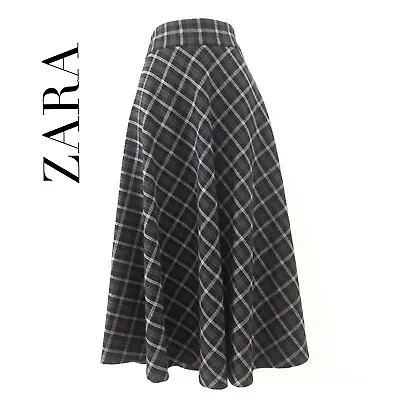 $24.90 • Buy Zara Plaid A-Line Maxi SKIRT Size M