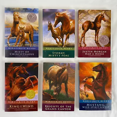 Lot Of 6 Marguerite Henry Books Misty Stormy Justin Morgan King Brighty Mustang • $19.99