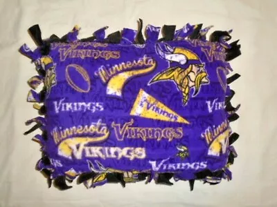 Minnesota Vikings Nfl Football  Hand Tied Double Sided Fleece Rag Pillow New • $9.99