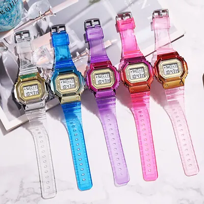 Men's Women Classic LCD Digital Watch Fashion Retro Transparent Wristwatch.  • $10.99